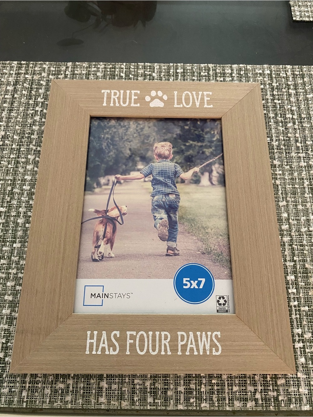 🌸 Mainstays Natural Wood 'True Love' Paw Print Picture Frame - Brown